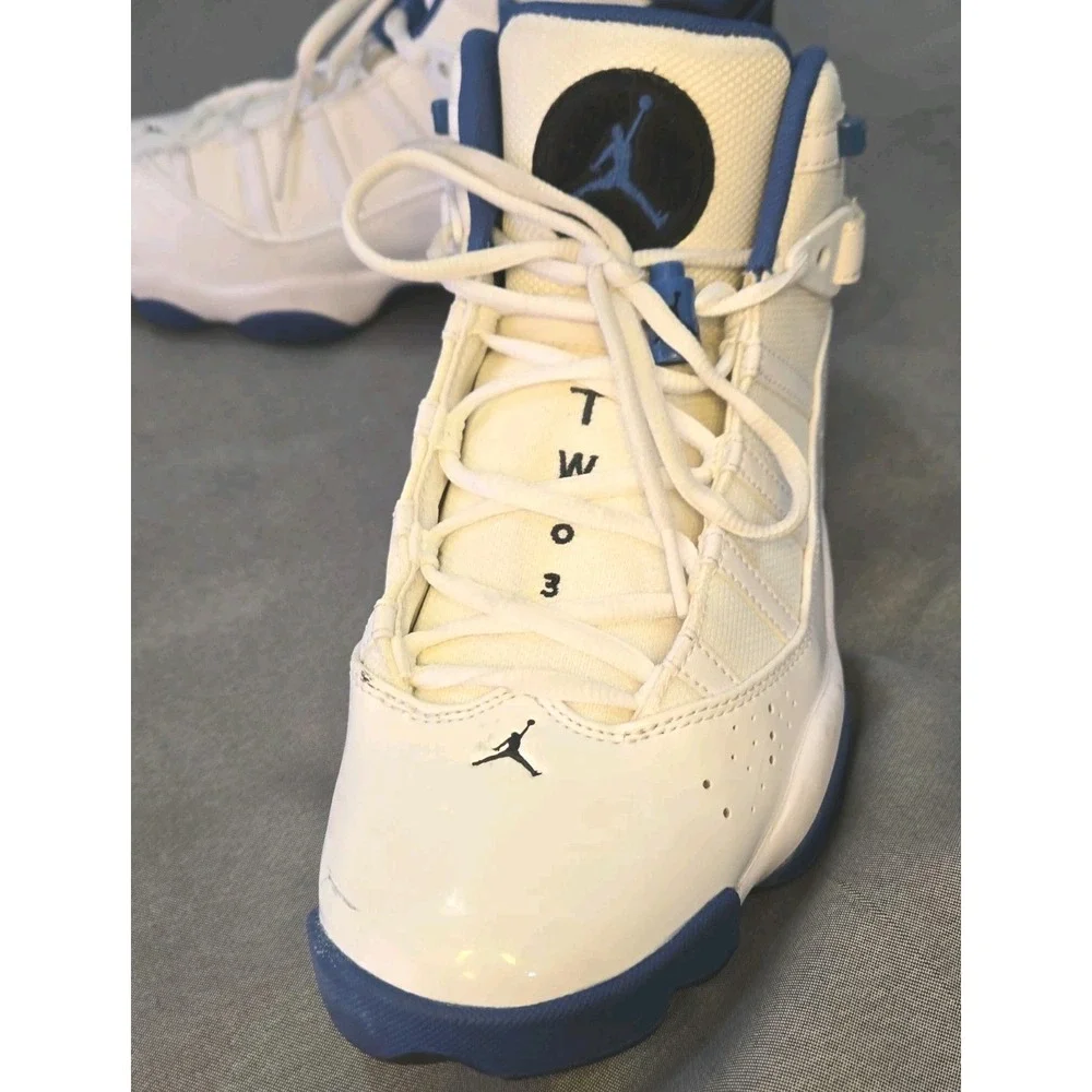 Jordan 6 Rings White/Dark Marina Blue/Black Men's Mid Top Lace Up 322992-114
